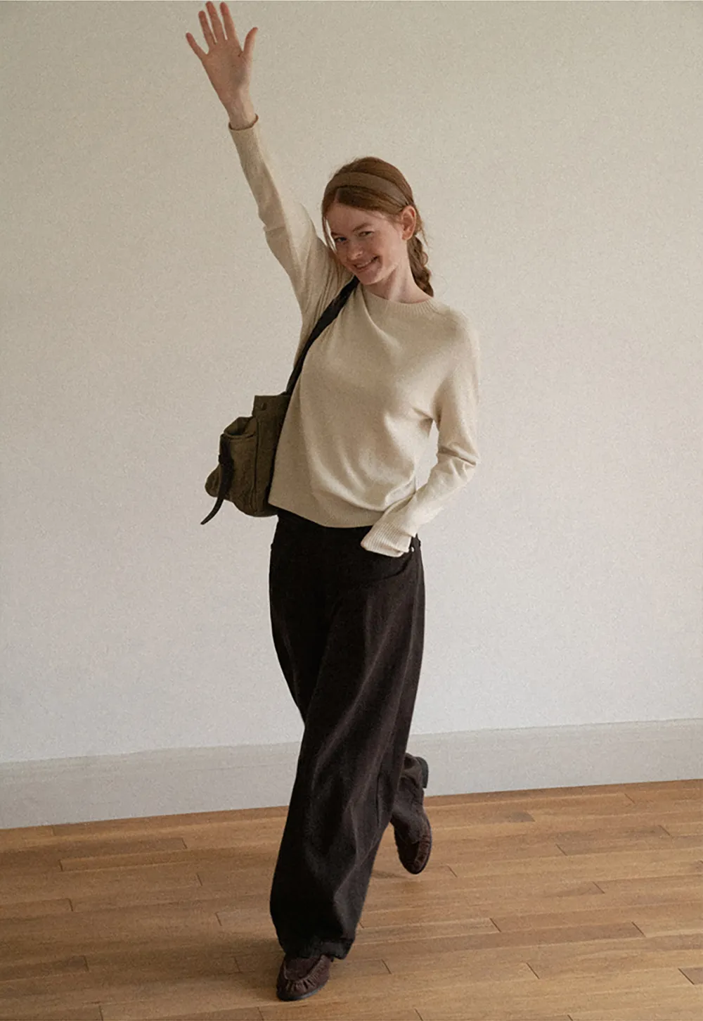 Fine Gauge Ribbed Knit Crewneck Sweater