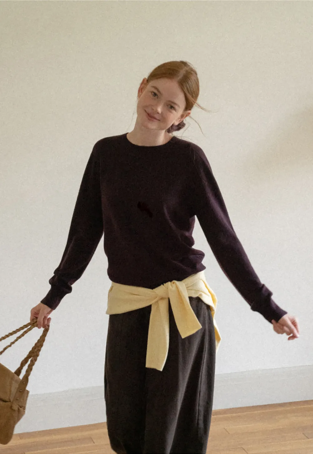 Fine Gauge Ribbed Knit Crewneck Sweater