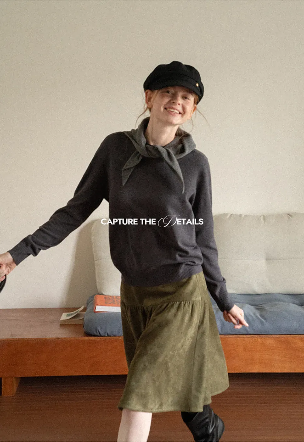 Fine Gauge Ribbed Knit Crewneck Sweater