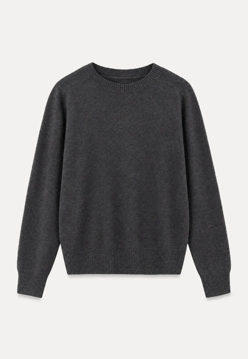 Fine Gauge Ribbed Knit Crewneck Sweater
