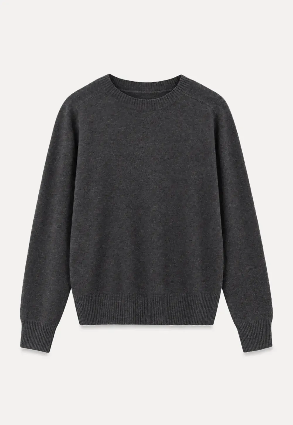 Fine Gauge Ribbed Knit Crewneck Sweater