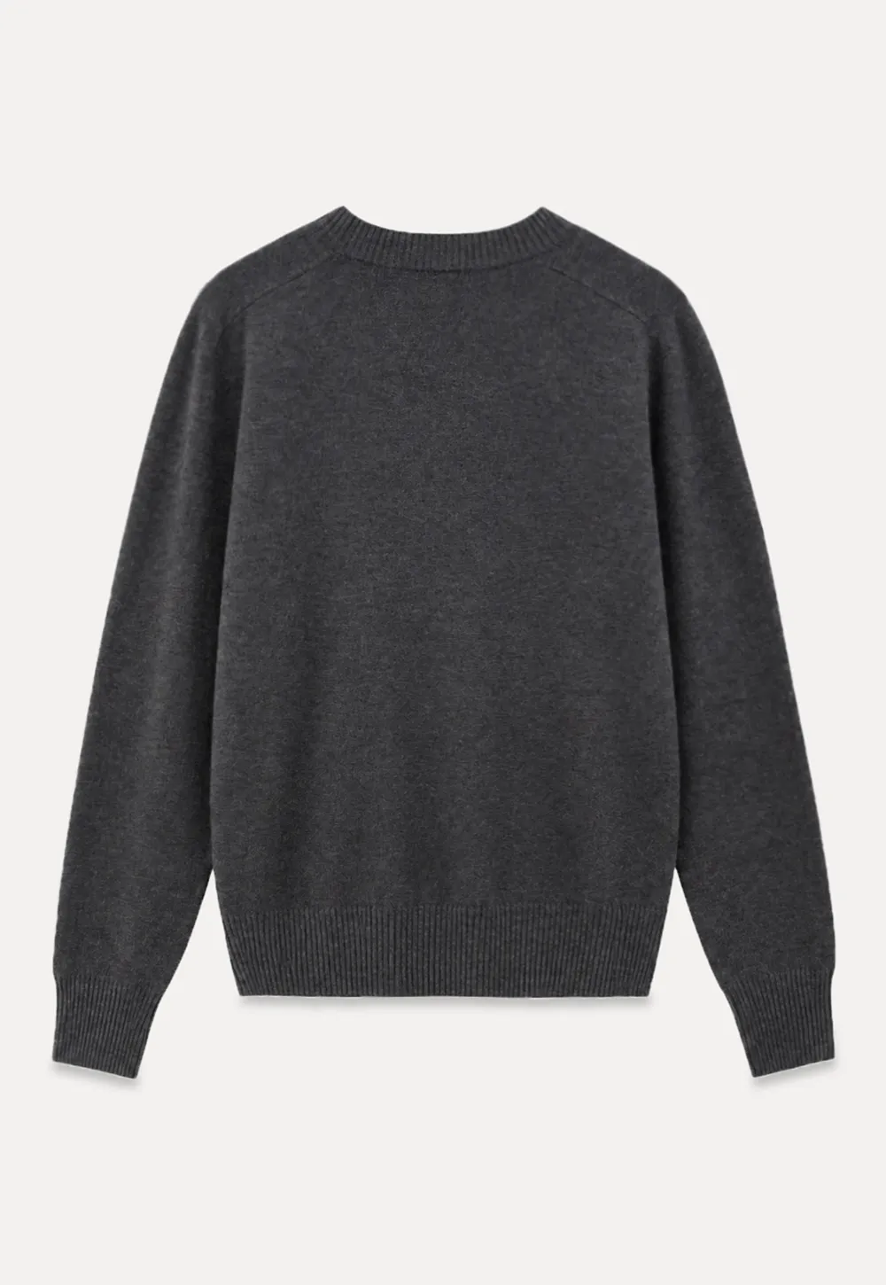 Fine Gauge Ribbed Knit Crewneck Sweater