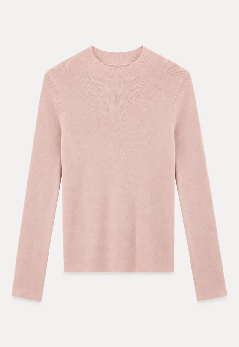 Slim Fit Crew Neck Long Sleeve Wool Knit Sweater