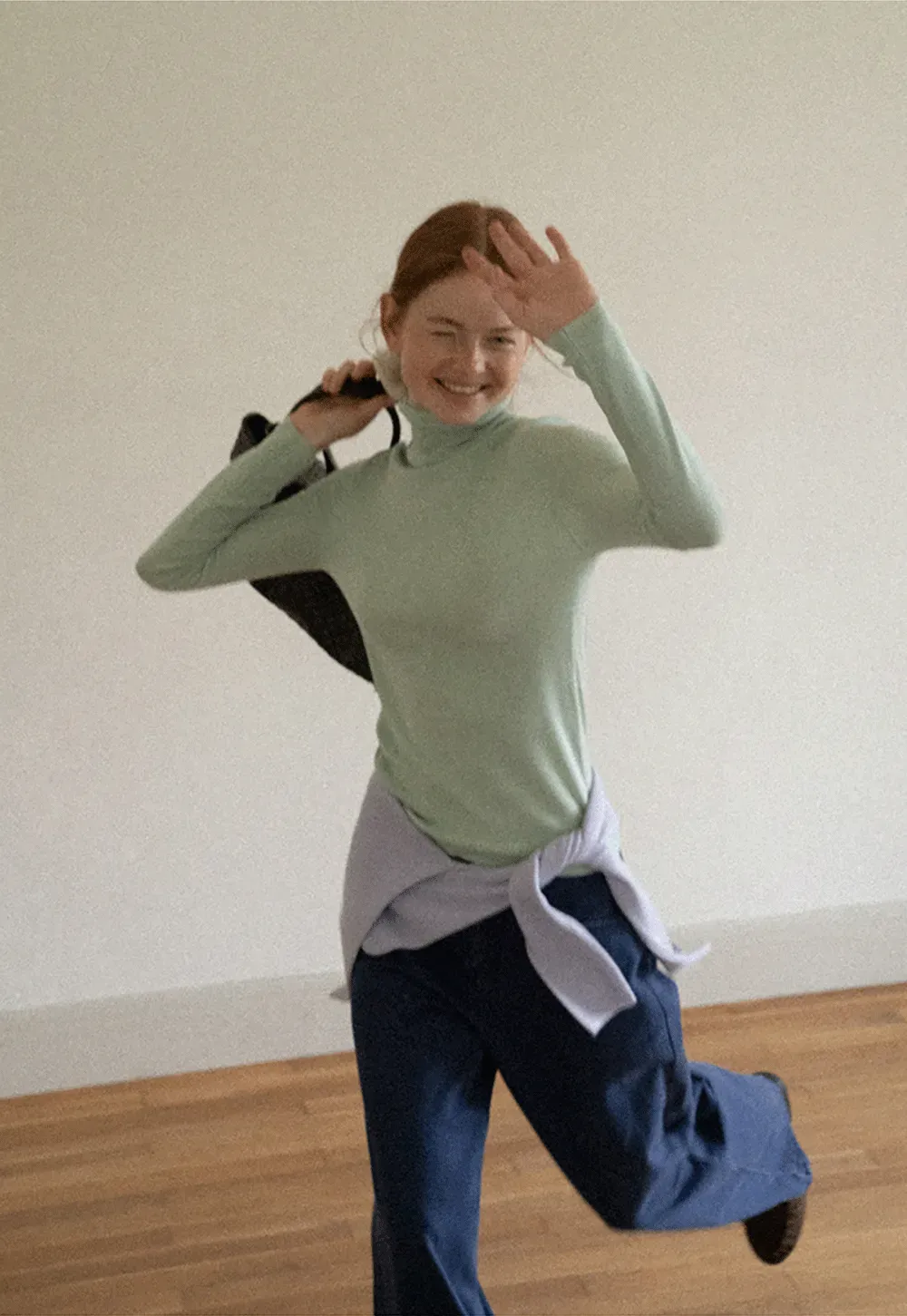Colorblock Turtleneck Wool Knit Sweater