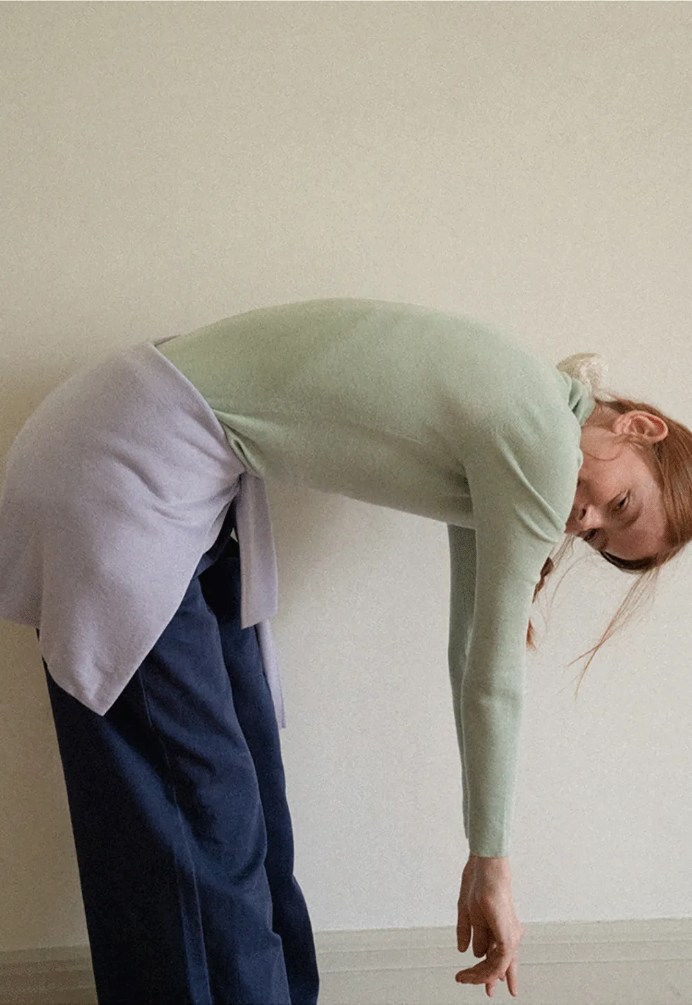 Colorblock Turtleneck Wool Knit Sweater
