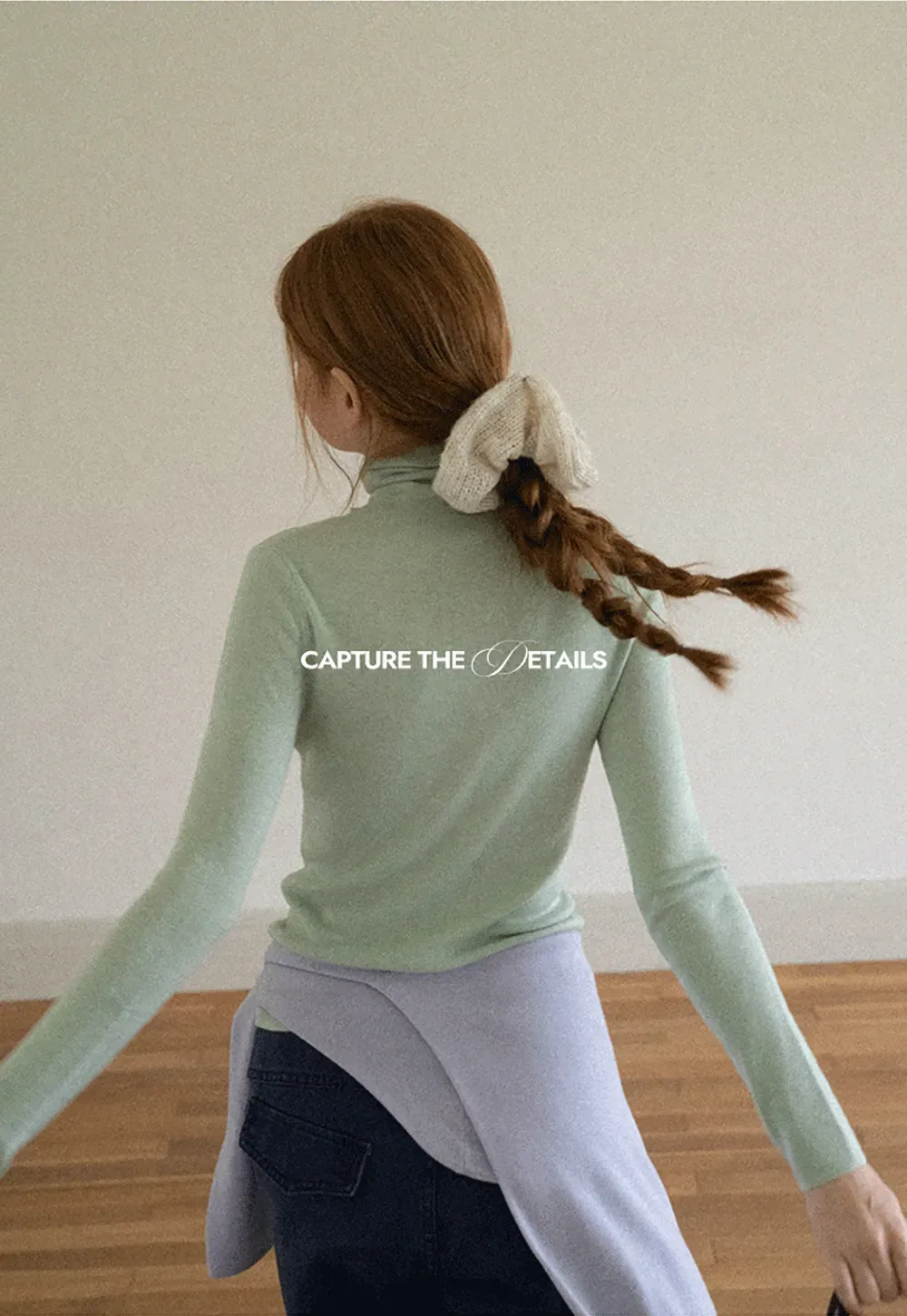 Colorblock Turtleneck Wool Knit Sweater