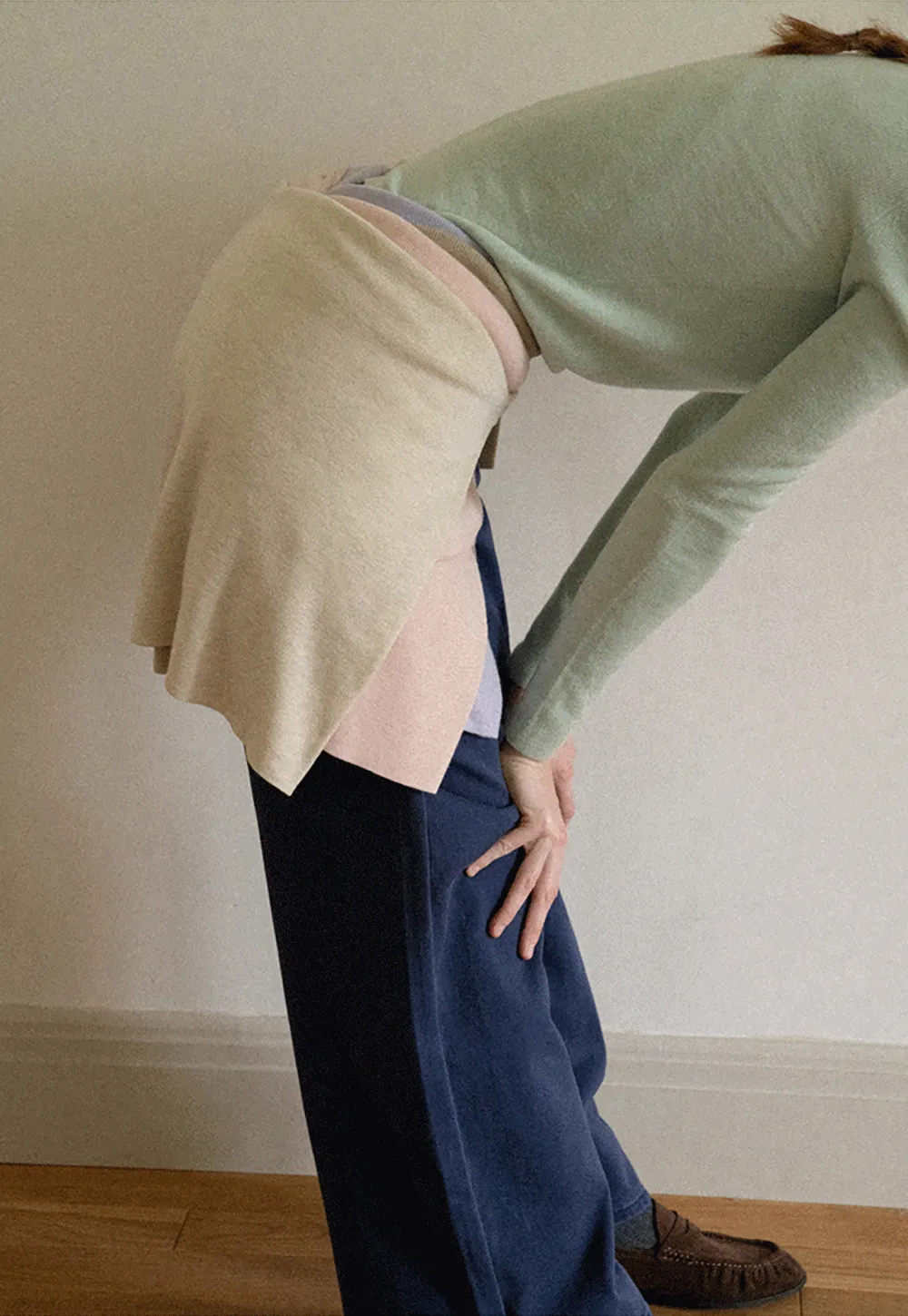 Colorblock Turtleneck Wool Knit Sweater