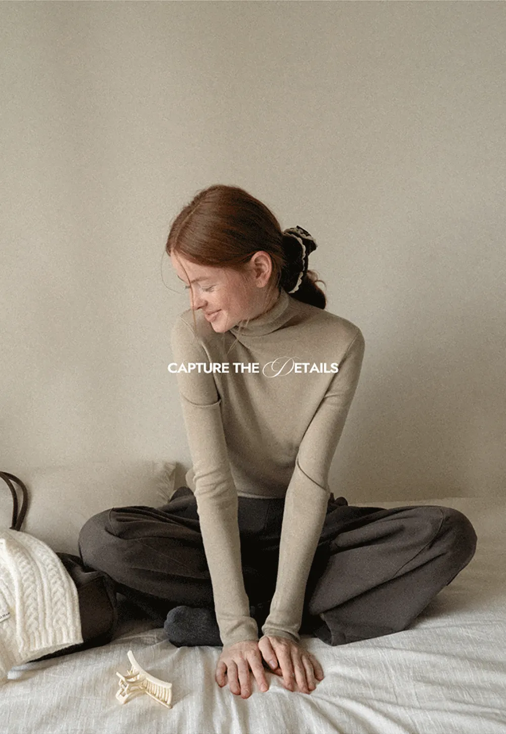 Colorblock Turtleneck Wool Knit Sweater