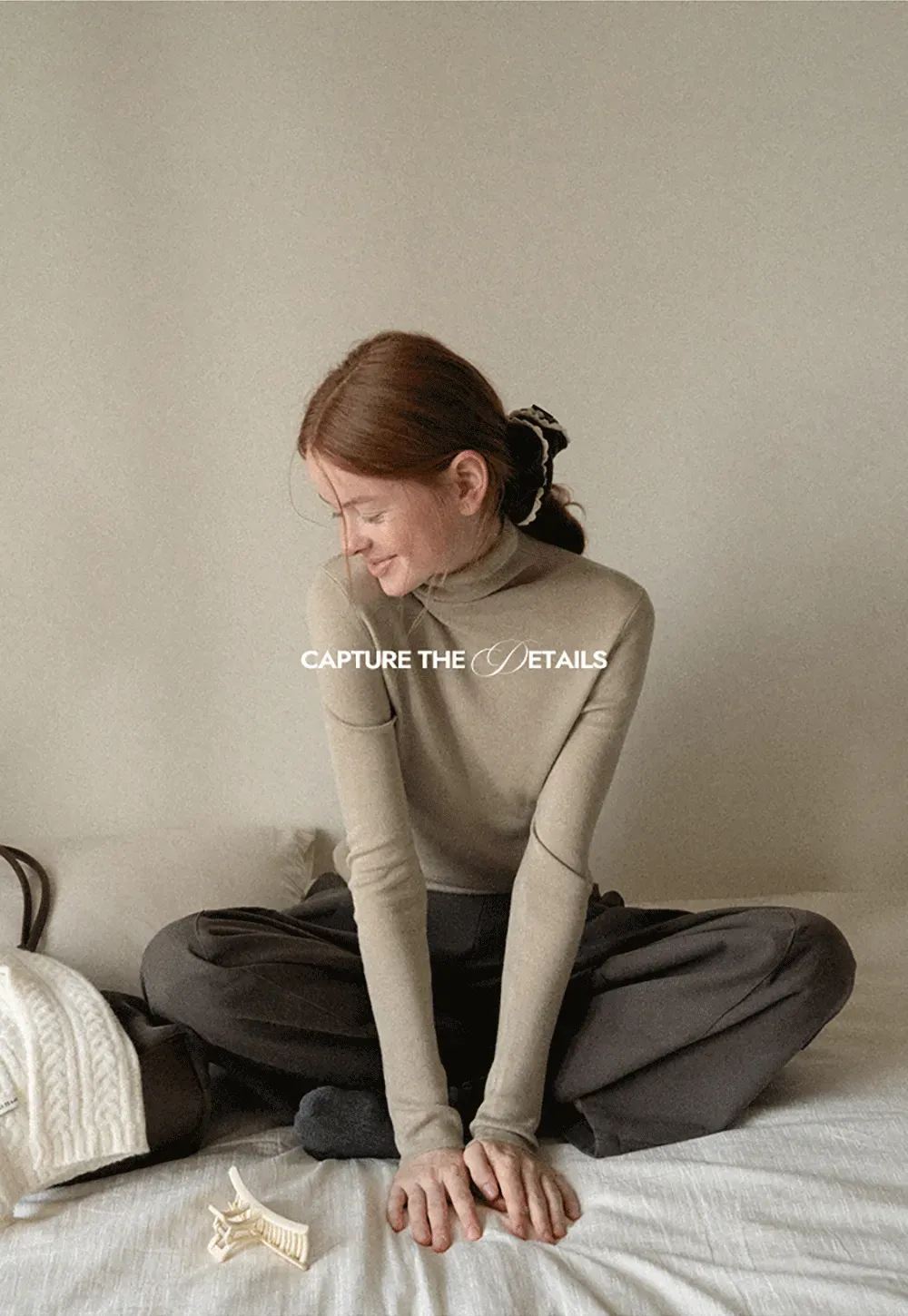 Colorblock Turtleneck Wool Knit Sweater