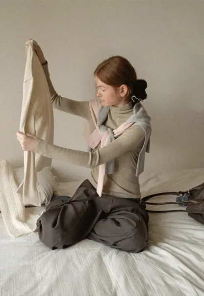 Colorblock Turtleneck Wool Knit Sweater