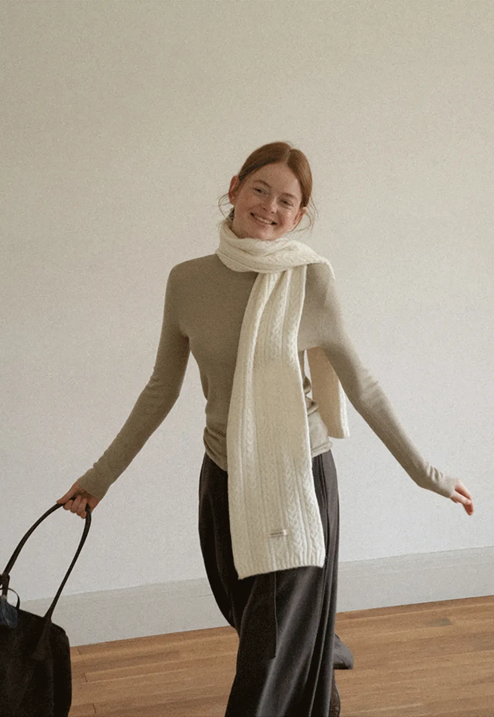 Colorblock Turtleneck Wool Knit Sweater