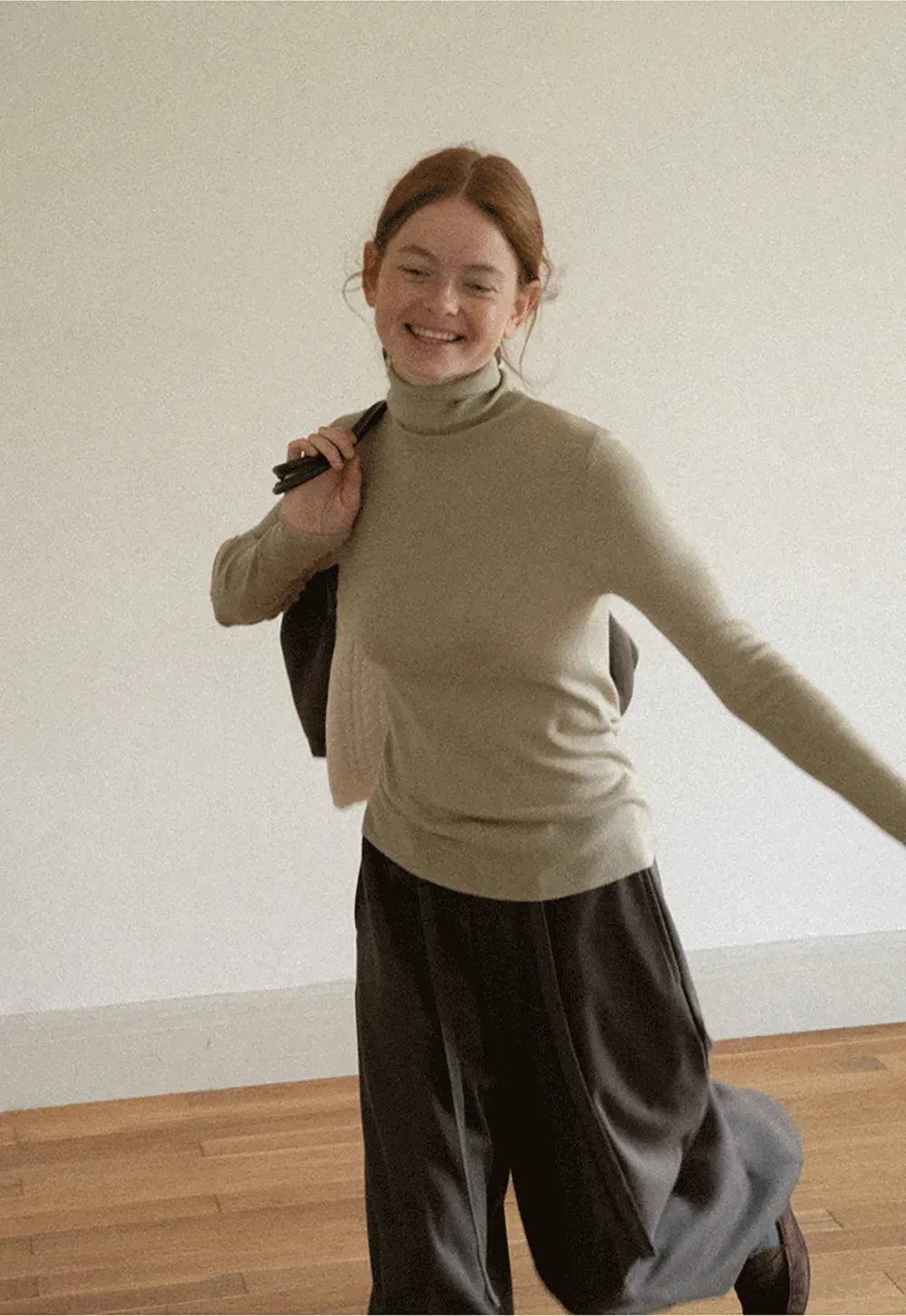 Colorblock Turtleneck Wool Knit Sweater