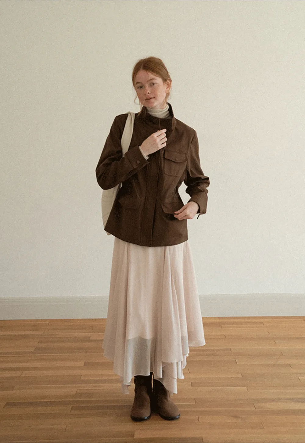 Colorblock Turtleneck Wool Knit Sweater