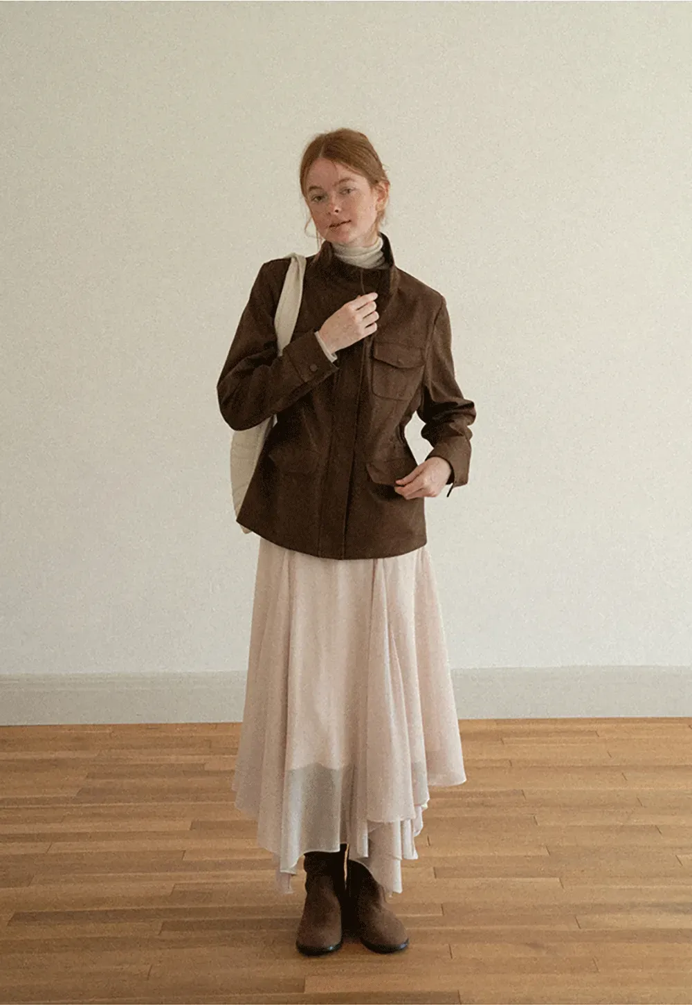 Colorblock Turtleneck Wool Knit Sweater