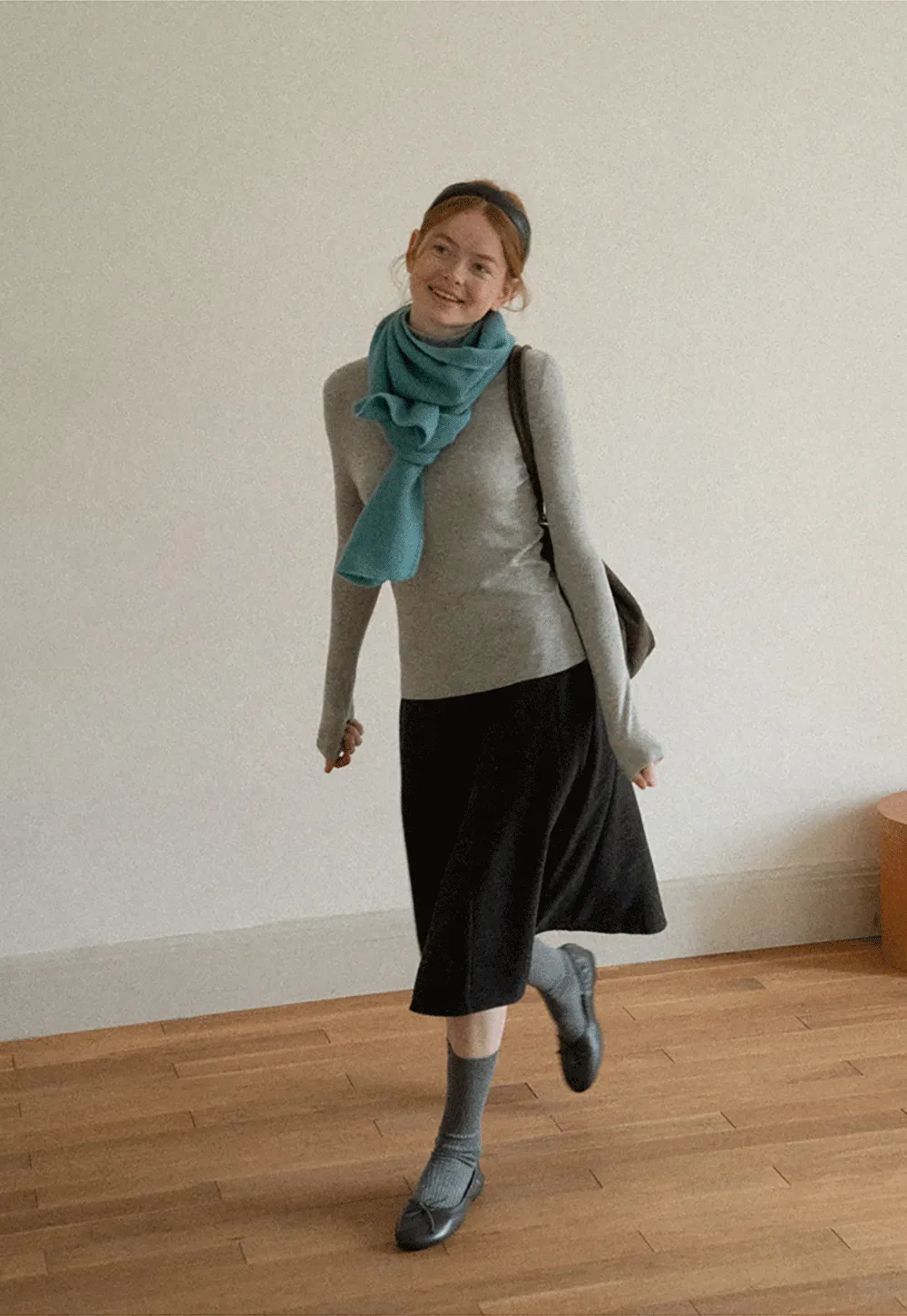 Colorblock Turtleneck Wool Knit Sweater