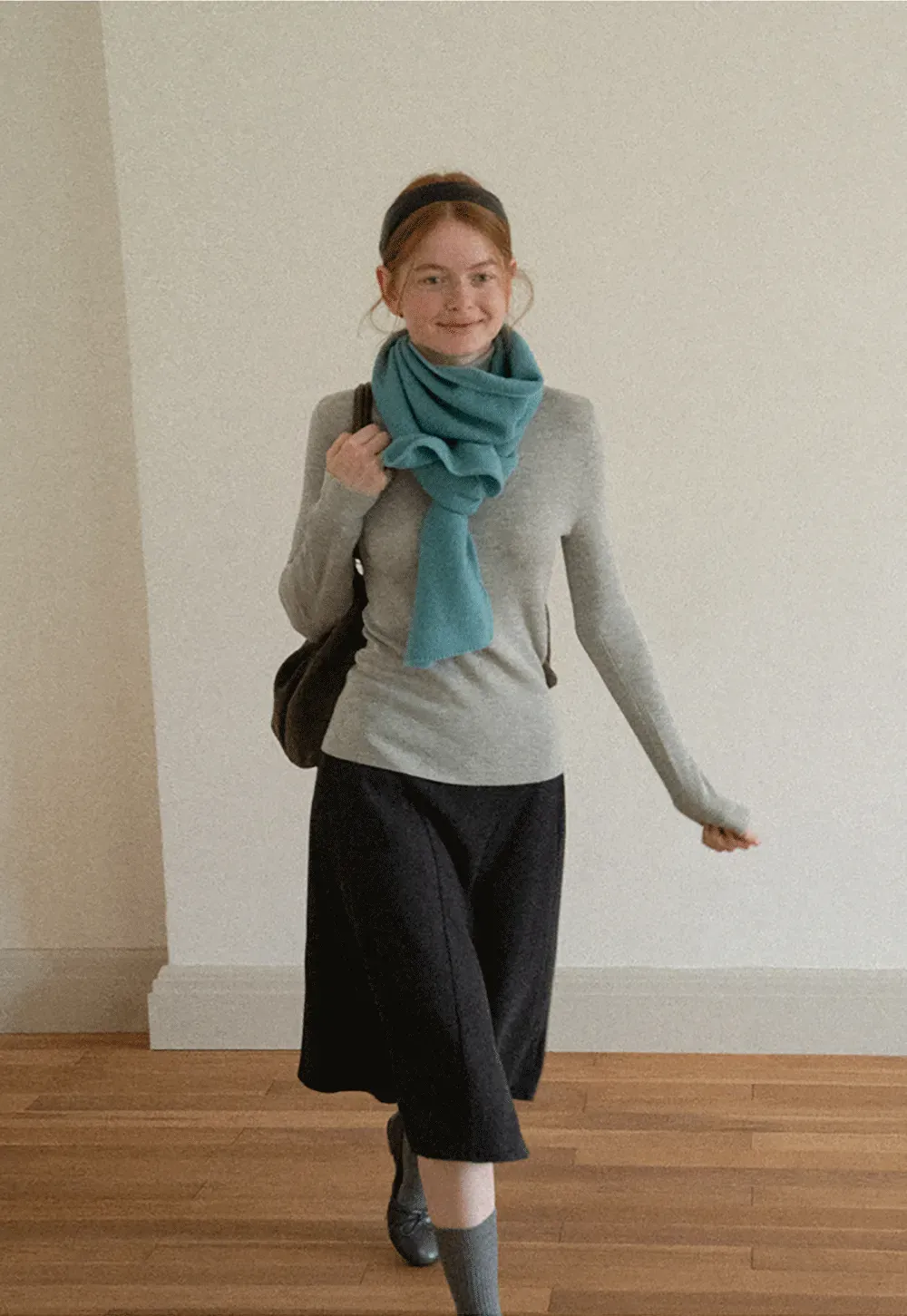 Colorblock Turtleneck Wool Knit Sweater
