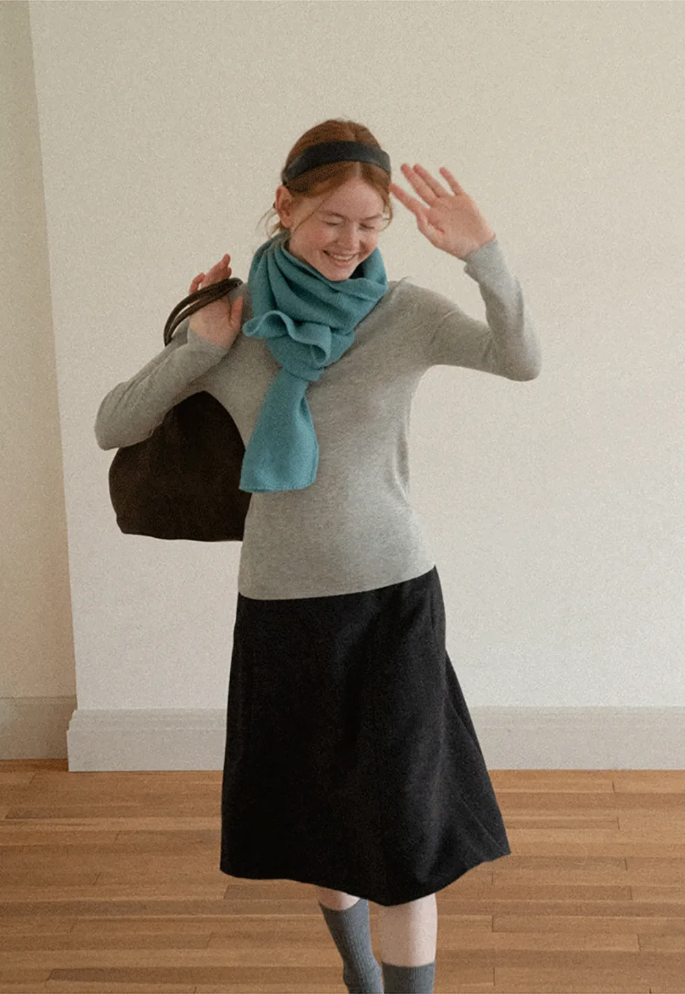 Colorblock Turtleneck Wool Knit Sweater
