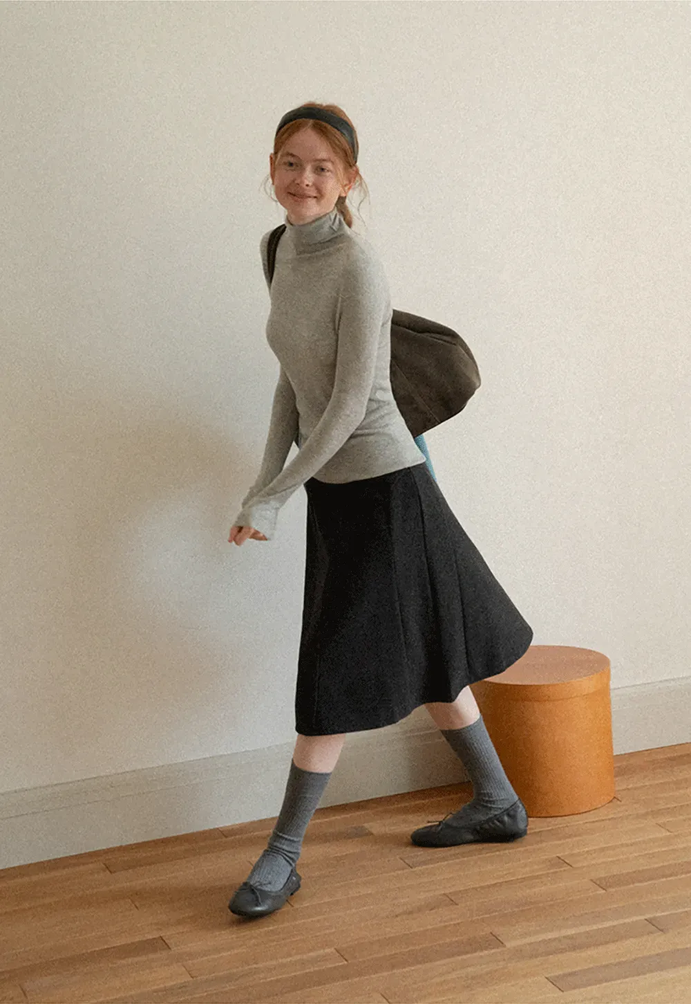 Colorblock Turtleneck Wool Knit Sweater