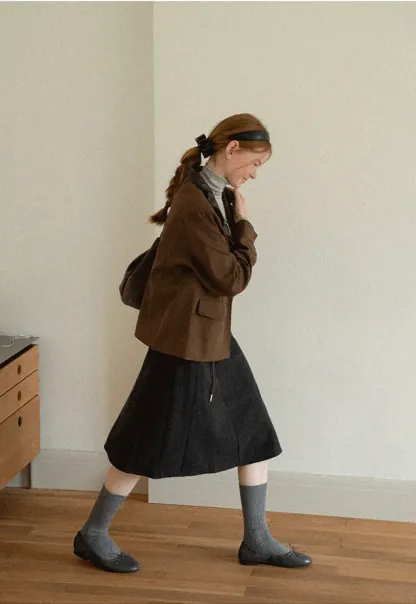 Colorblock Turtleneck Wool Knit Sweater