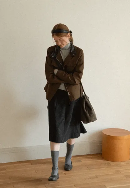 Colorblock Turtleneck Wool Knit Sweater