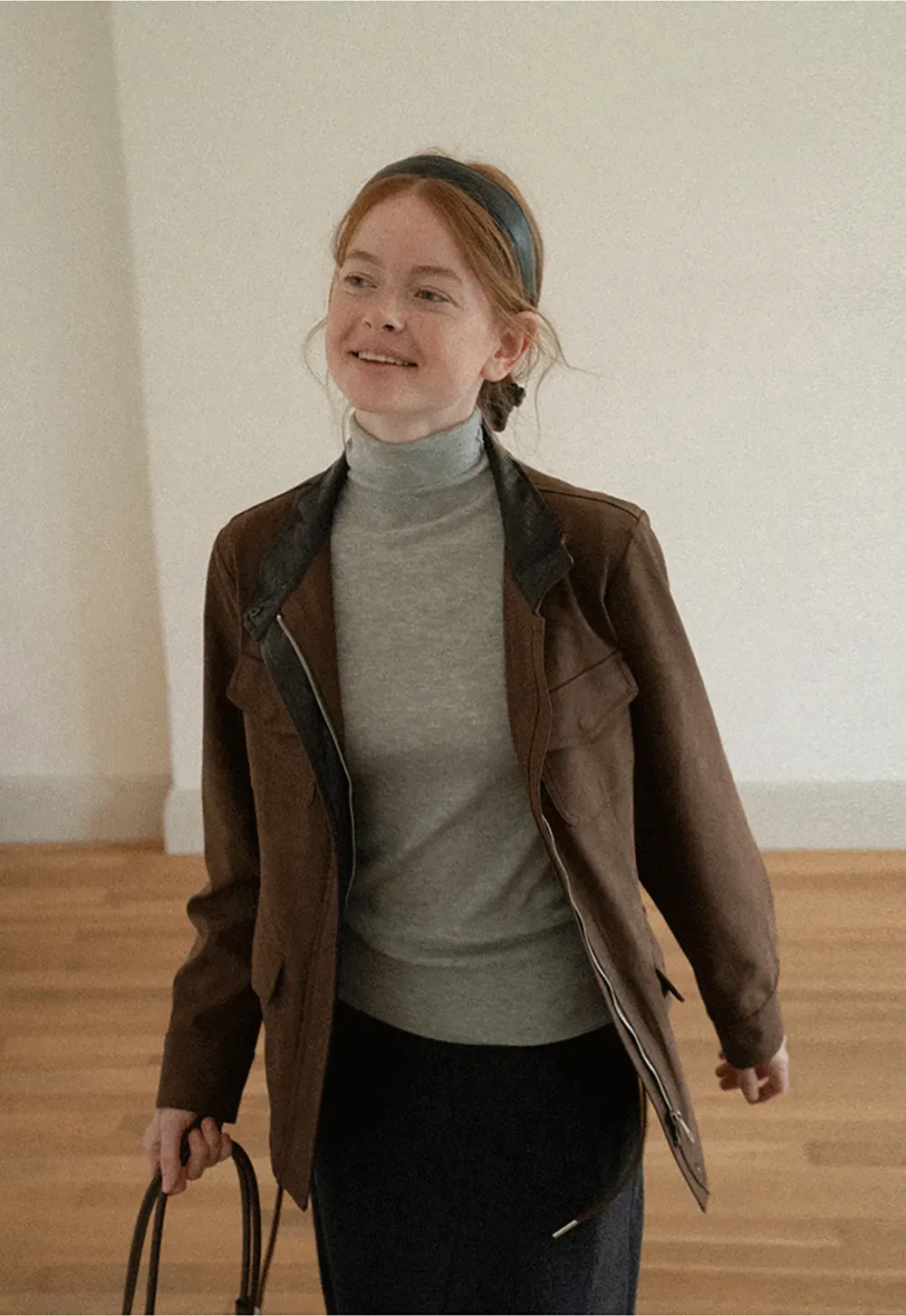 Colorblock Turtleneck Wool Knit Sweater