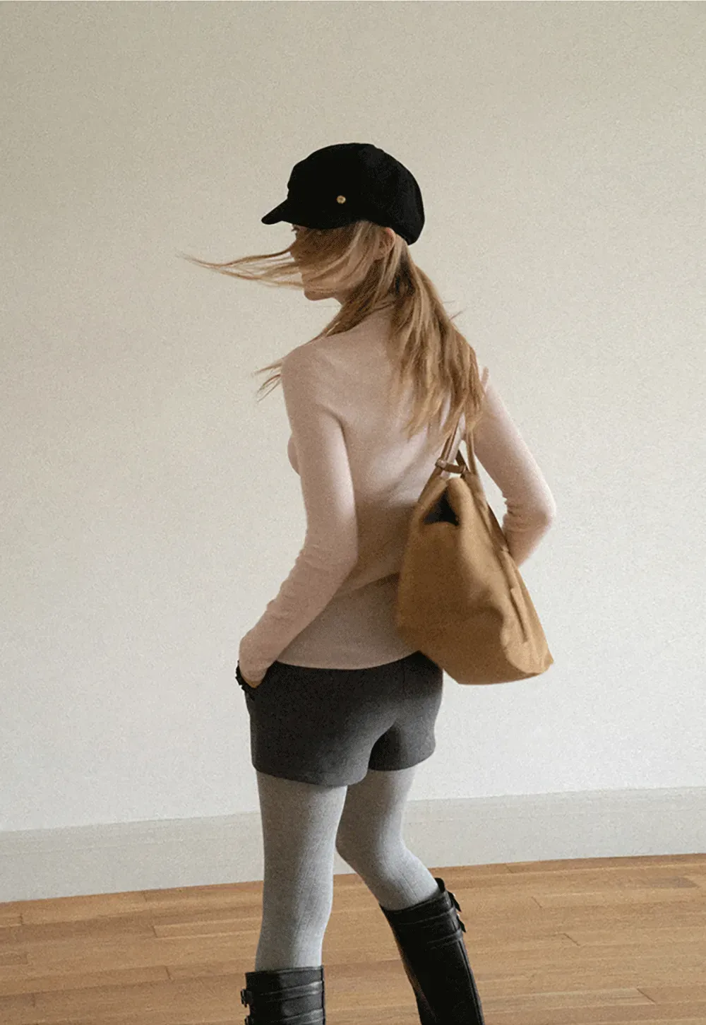 Colorblock Turtleneck Wool Knit Sweater