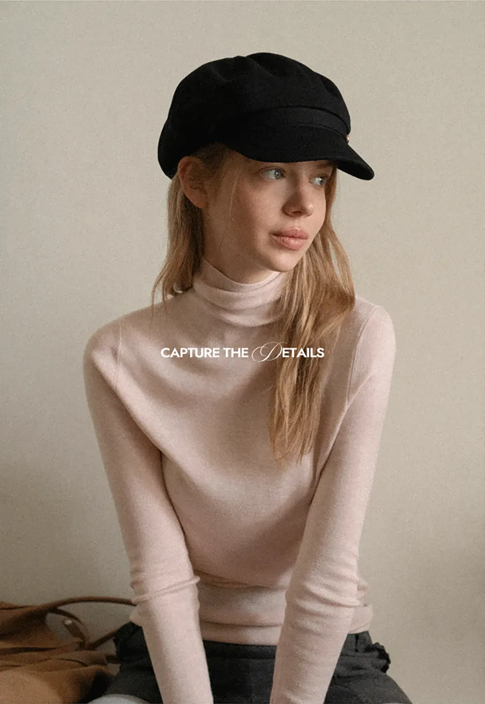 Colorblock Turtleneck Wool Knit Sweater