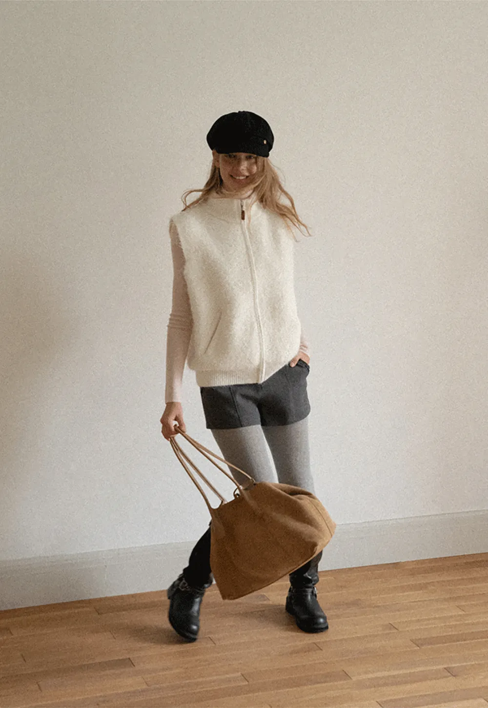 Colorblock Turtleneck Wool Knit Sweater