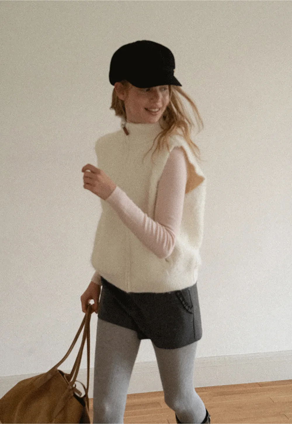 Colorblock Turtleneck Wool Knit Sweater