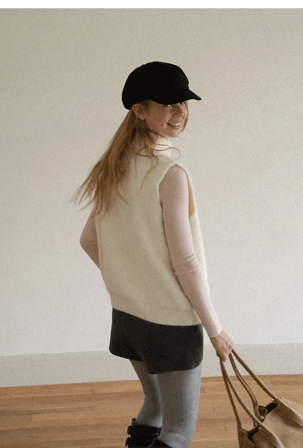 Colorblock Turtleneck Wool Knit Sweater