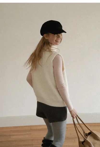Colorblock Turtleneck Wool Knit Sweater
