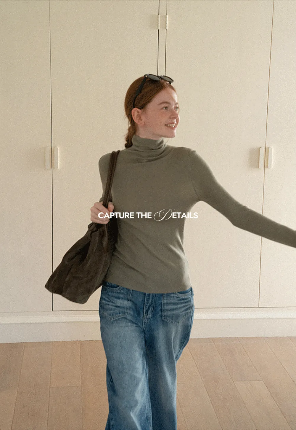 Colorblock Turtleneck Wool Knit Sweater