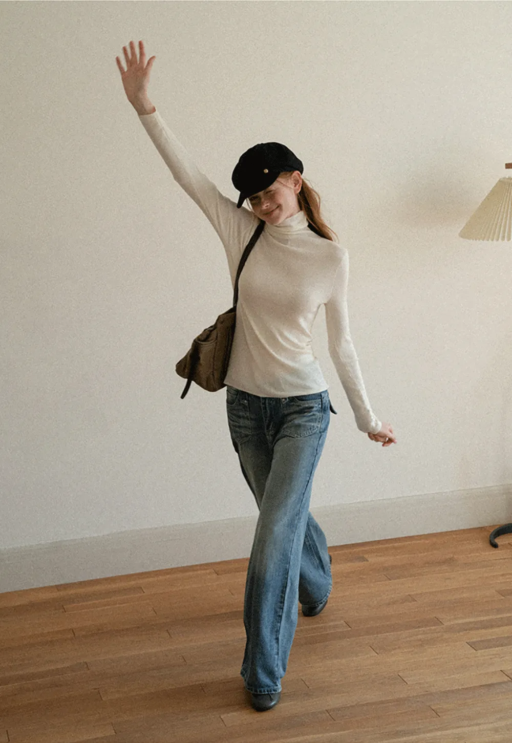 Colorblock Turtleneck Wool Knit Sweater