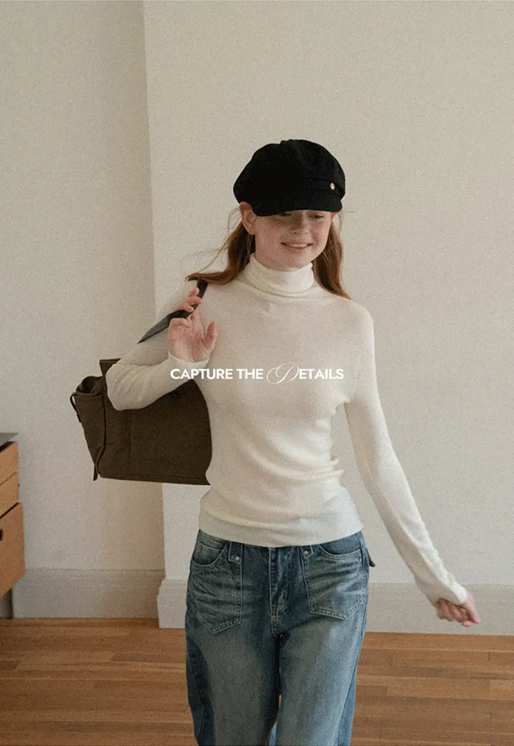 Colorblock Turtleneck Wool Knit Sweater