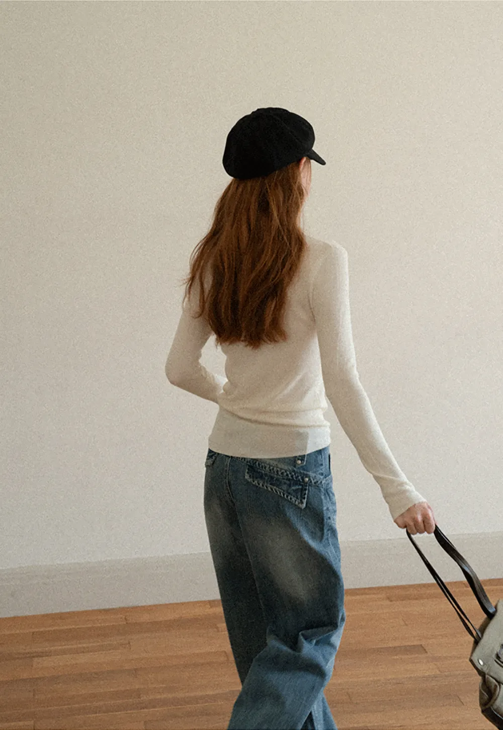 Colorblock Turtleneck Wool Knit Sweater