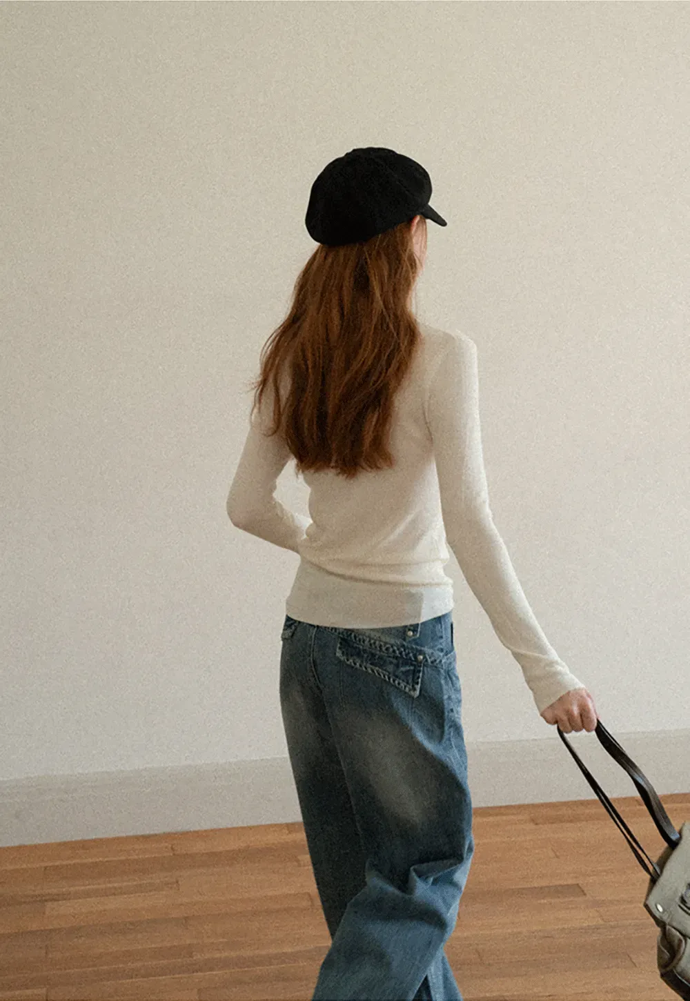 Colorblock Turtleneck Wool Knit Sweater