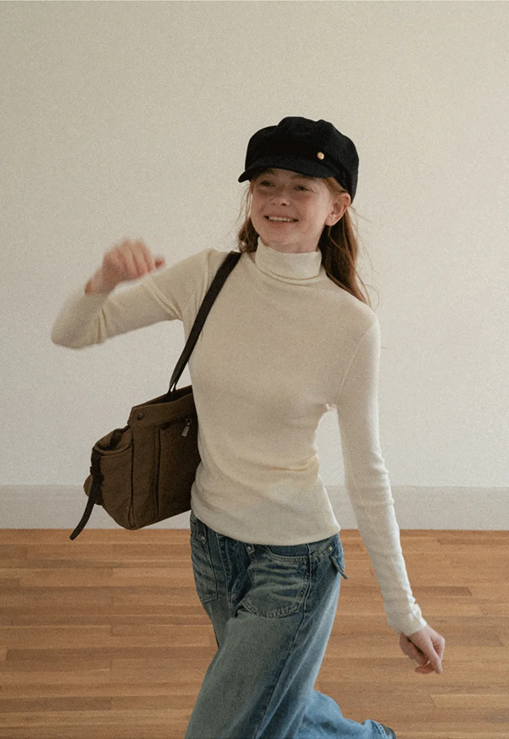 Colorblock Turtleneck Wool Knit Sweater