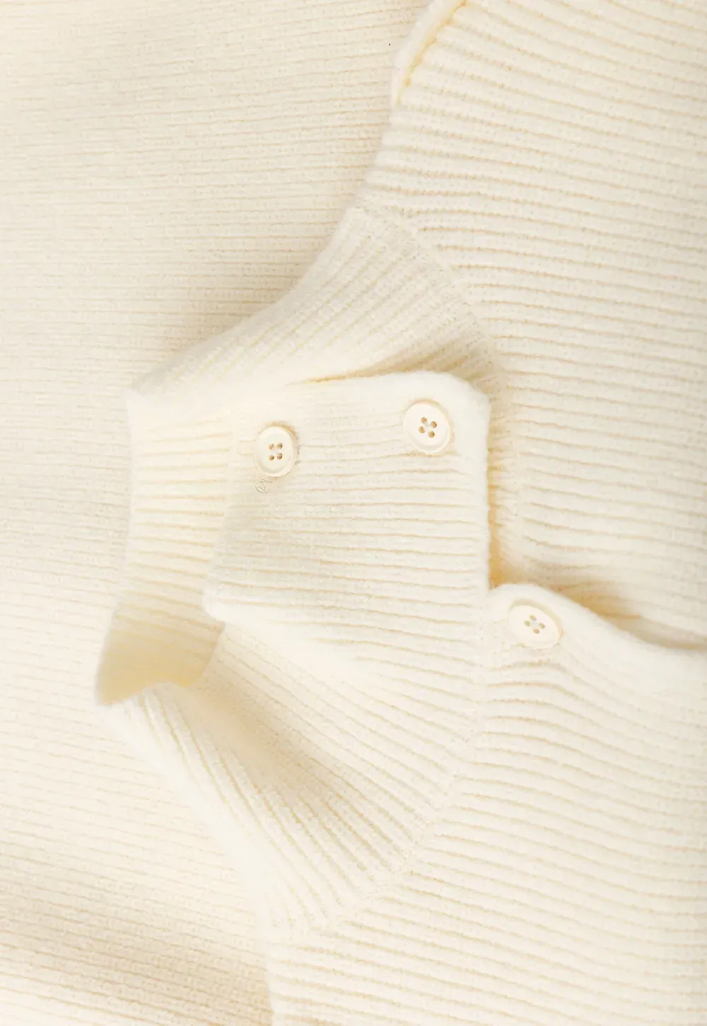 Cropped High Neck Button Front Knit Sweater