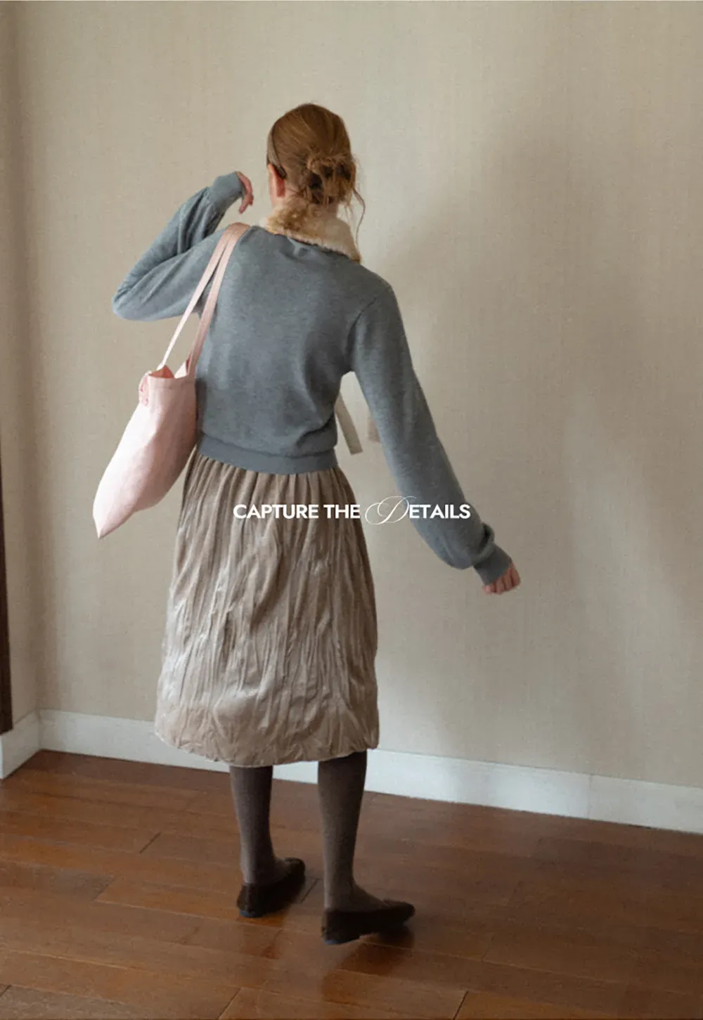 Ribbed Cuff Balloon Sleeve Knit Sweater
