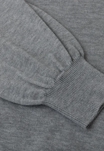 Ribbed Cuff Balloon Sleeve Knit Sweater