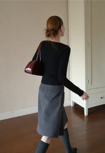 Ribbed Knit Long Sleeve Sweater