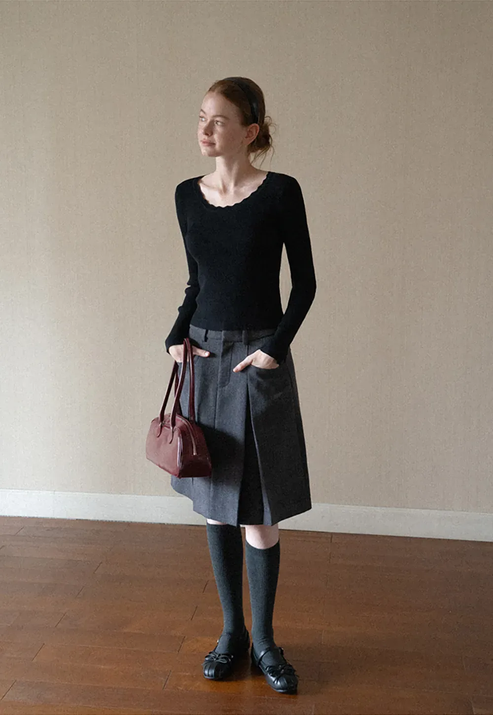 Ribbed Knit Long Sleeve Sweater