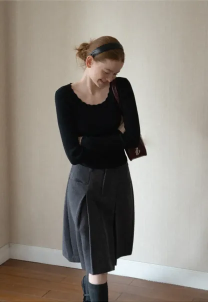 Ribbed Knit Long Sleeve Sweater