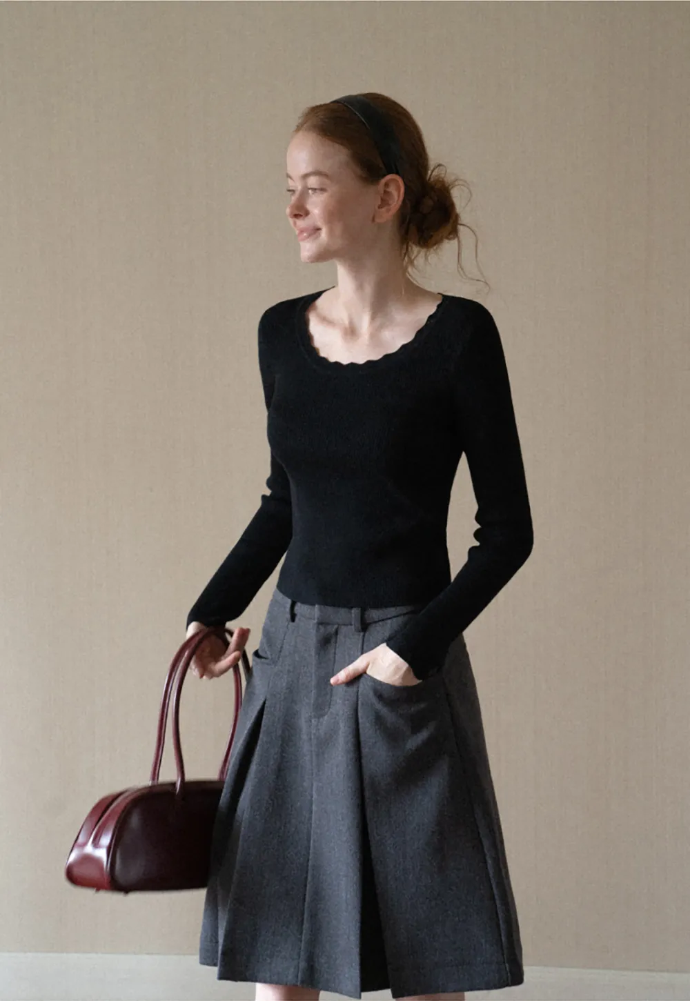 Ribbed Knit Long Sleeve Sweater