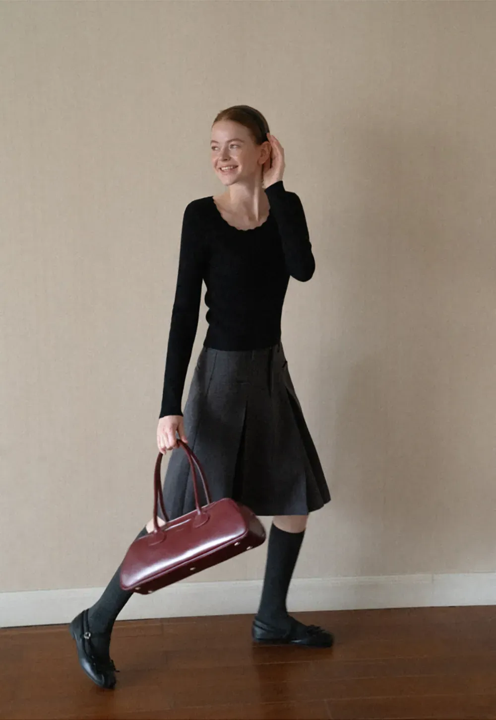 Ribbed Knit Long Sleeve Sweater