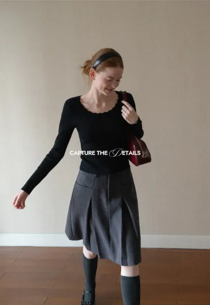 Ribbed Knit Long Sleeve Sweater