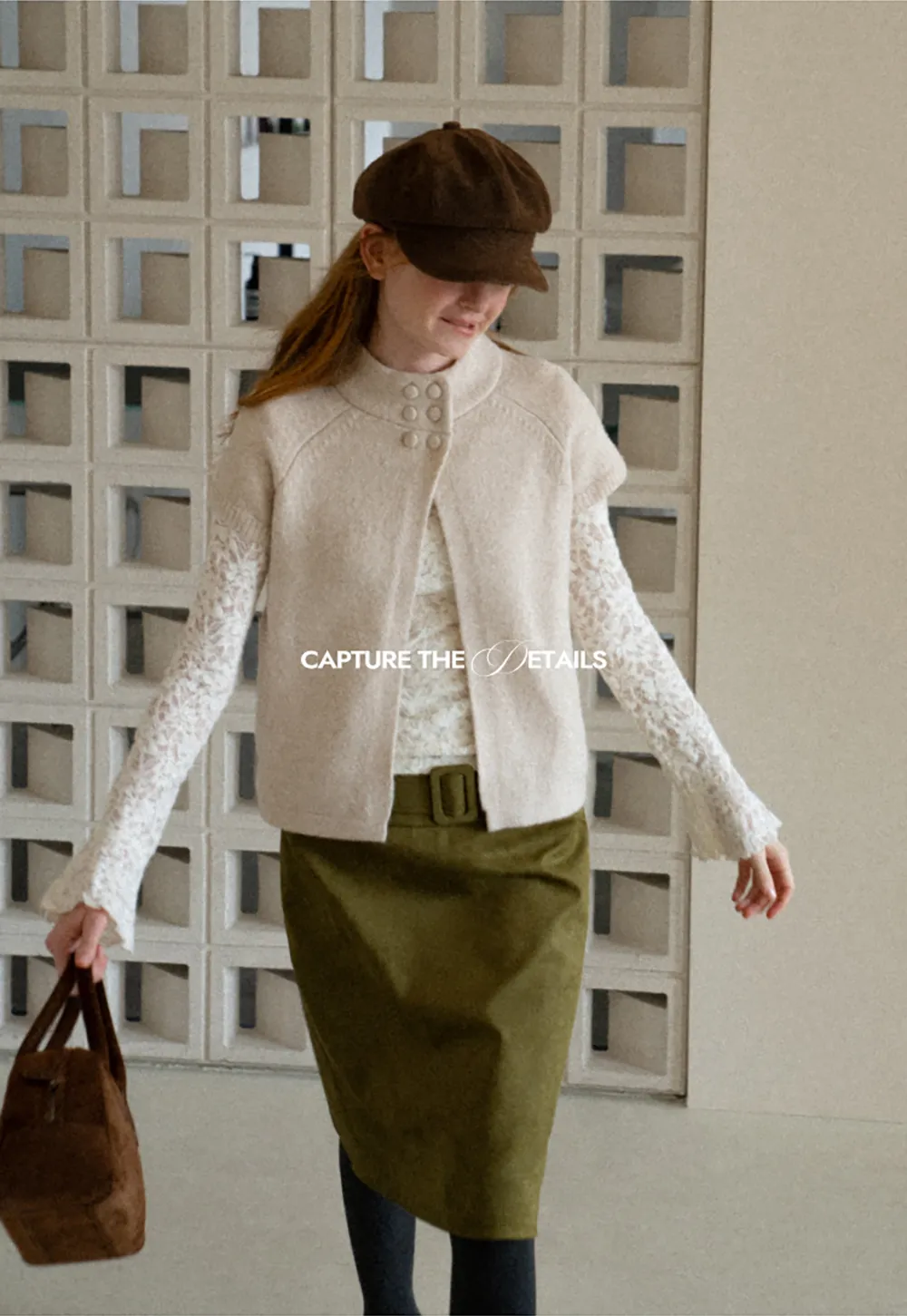 Lace Sleeve Contrast Knit Cardigan