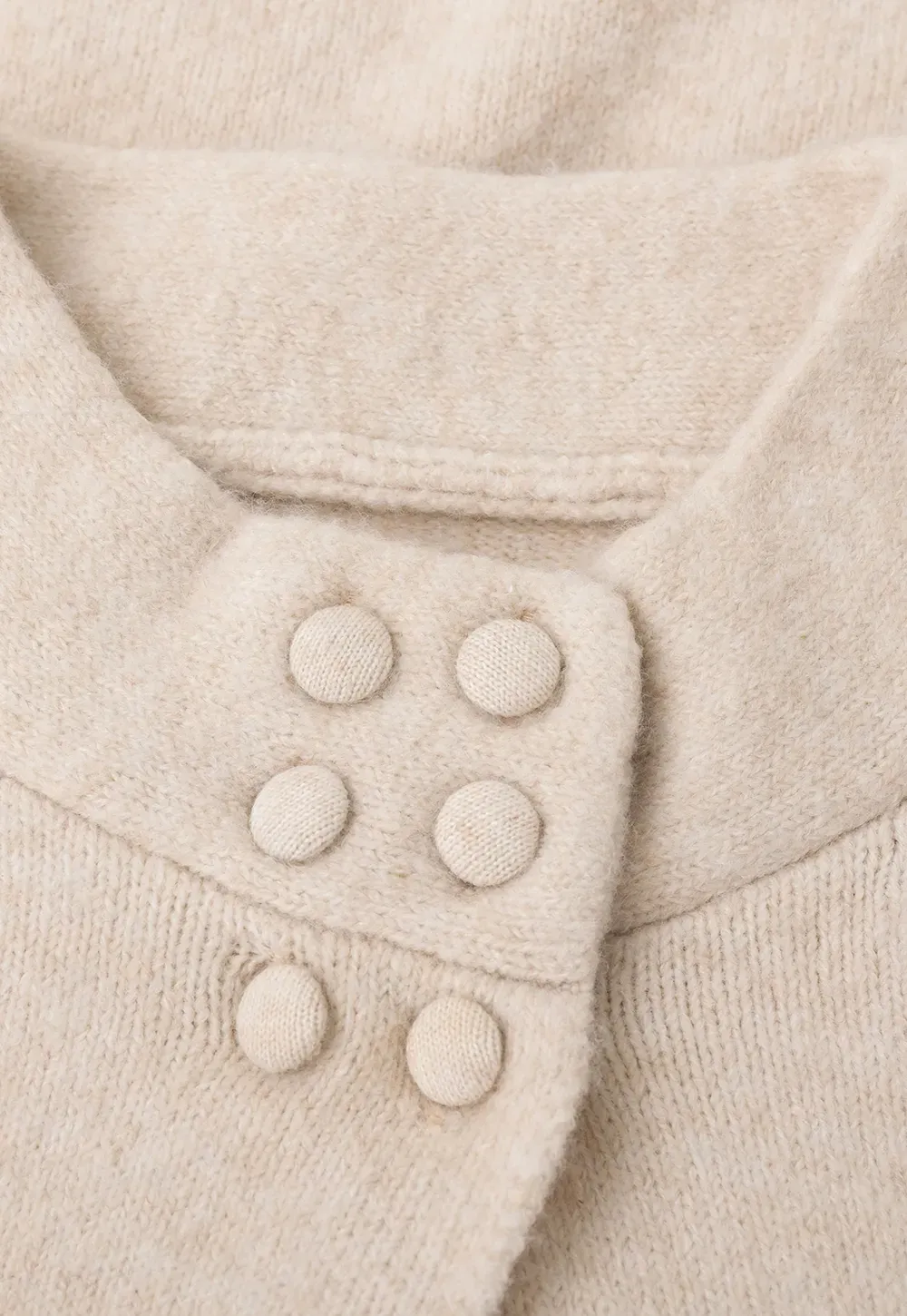 Lace Sleeve Contrast Knit Cardigan