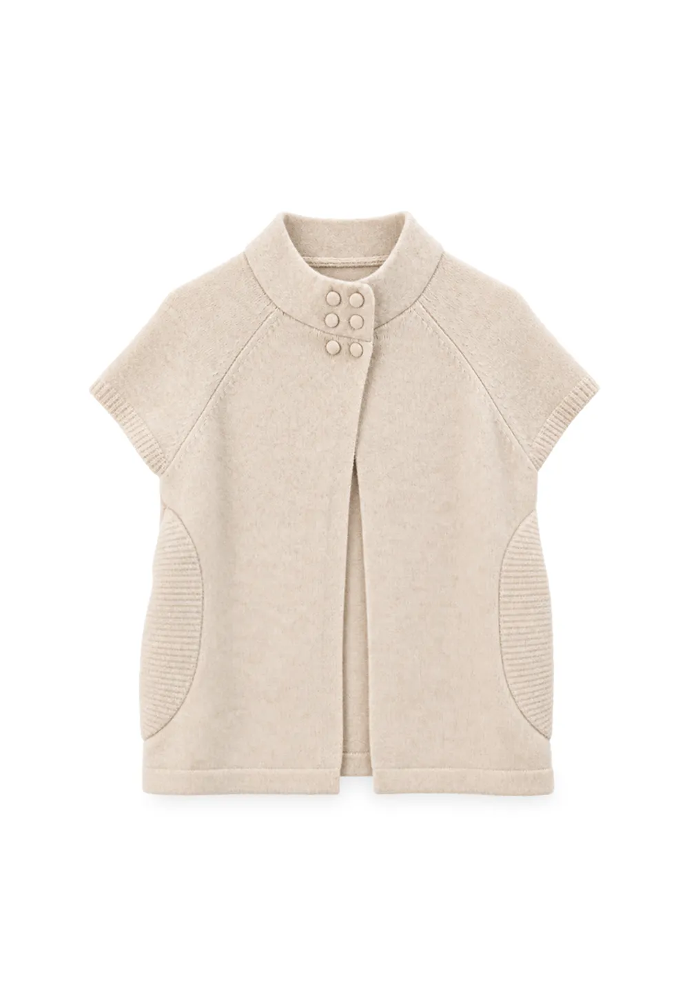 Lace Sleeve Contrast Knit Cardigan