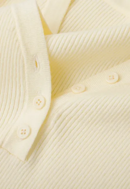 V Neck Button Front Ribbed Knit Sweater